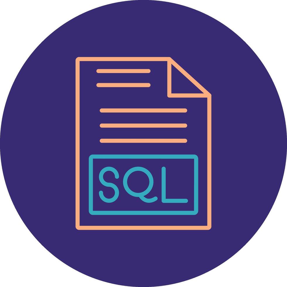 Sql Line Two Color Circle Icon vector