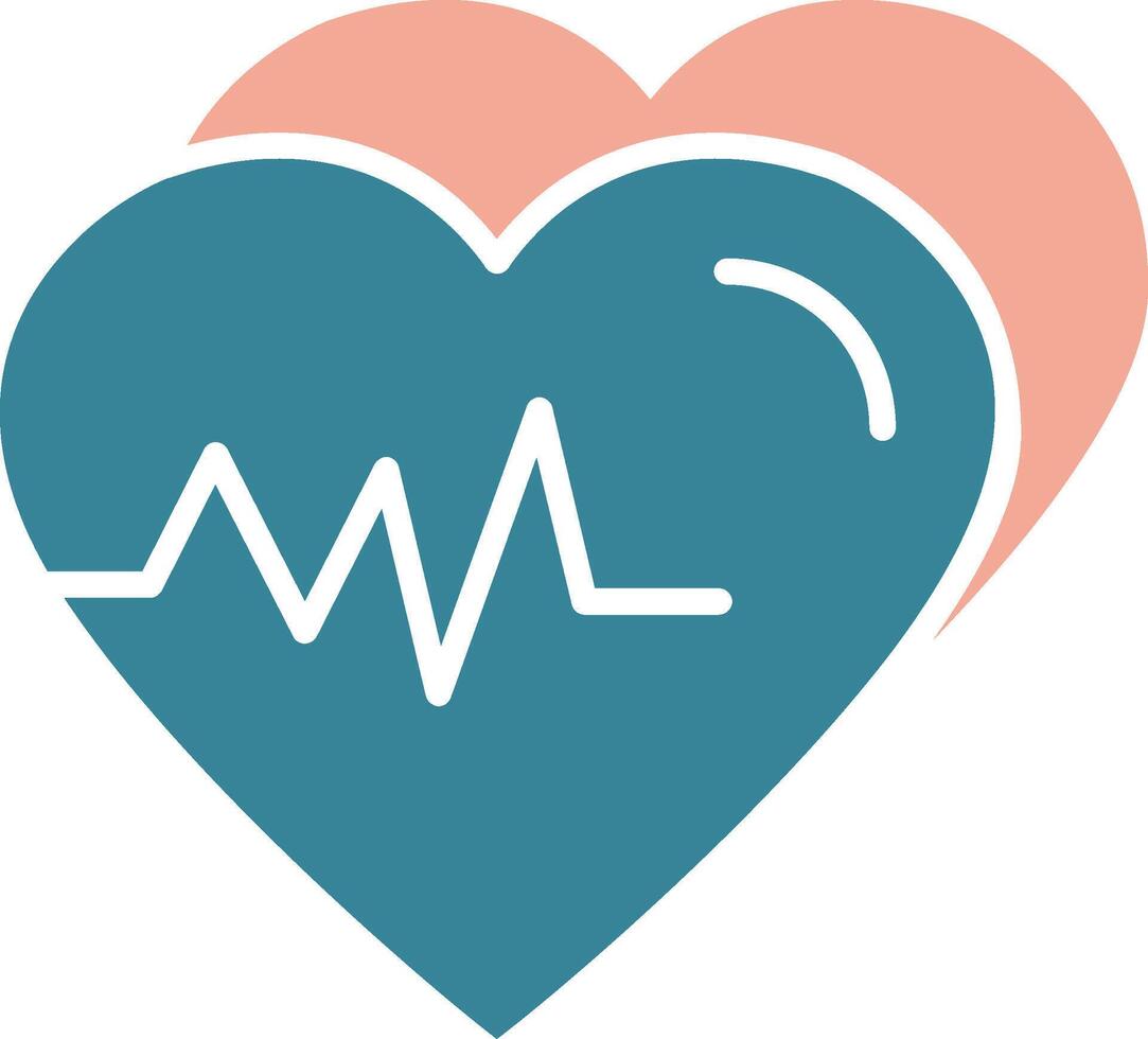 Heart Glyph Two Color Icon vector