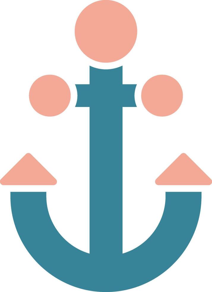 Anchor Glyph Two Color Icon vector