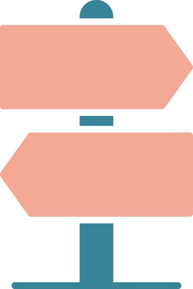 Road Sign Glyph Two Color Icon vector