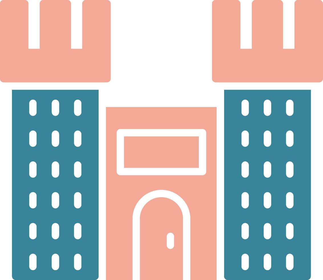 Castle Glyph Two Color Icon vector