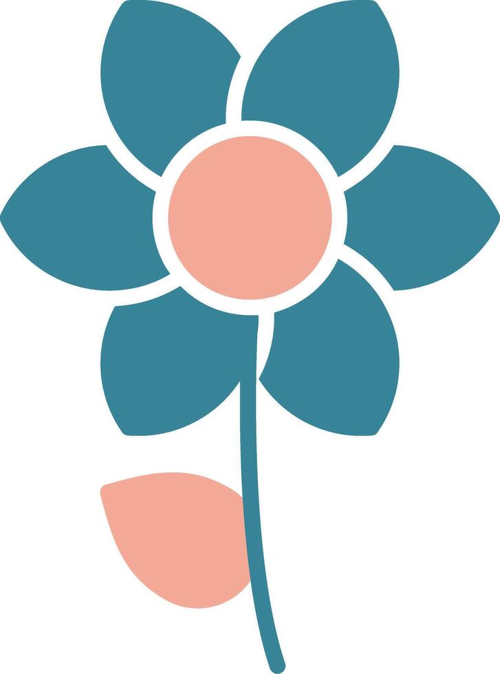 Flower Glyph Two Color Icon vector