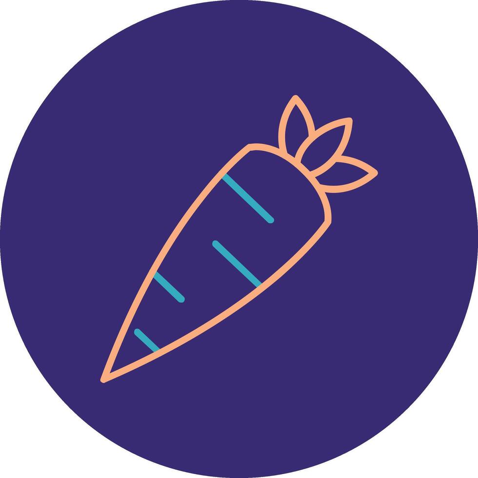 Zanahoria línea dos color circulo icono vector