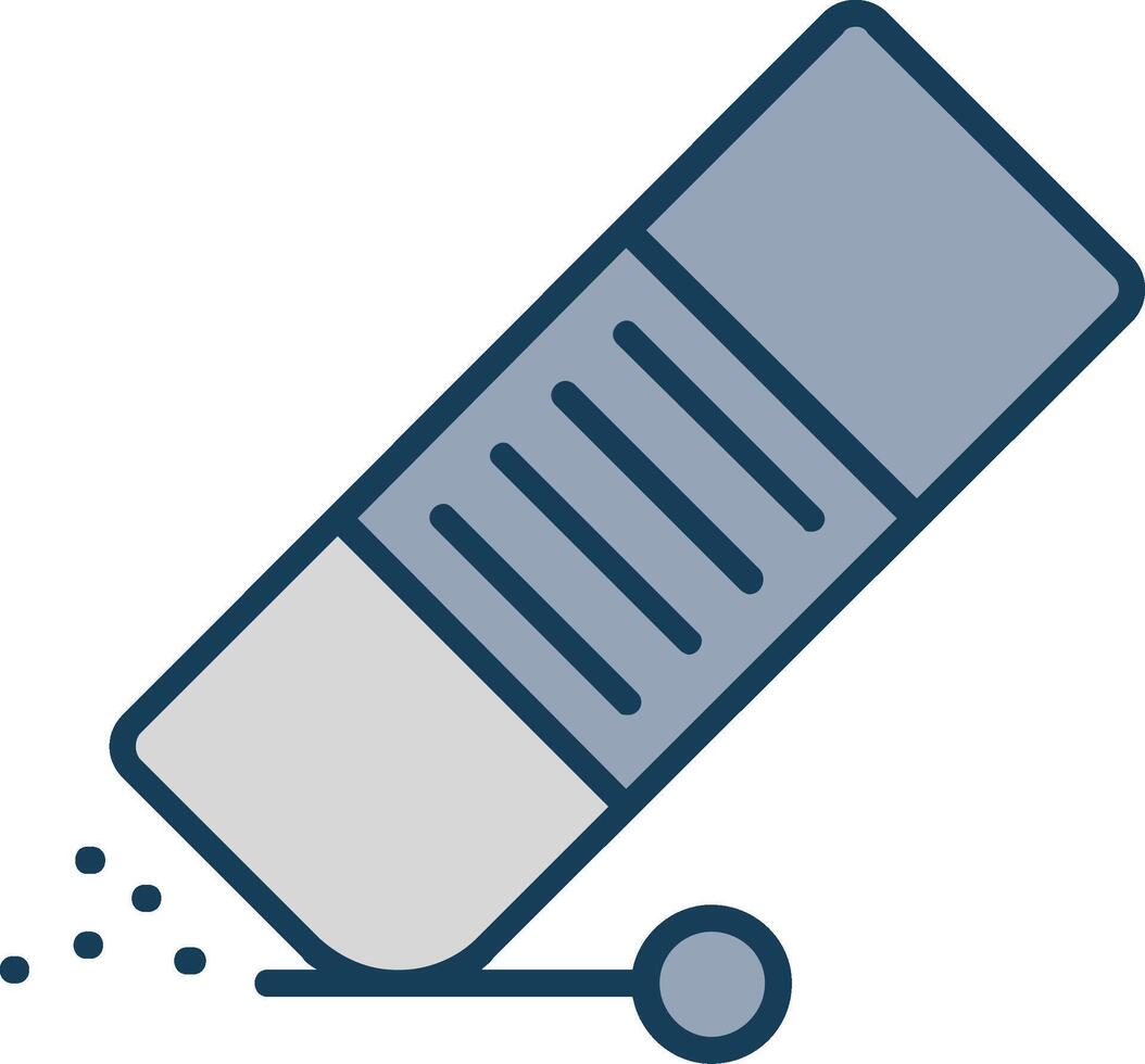 Eraser Line Filled Grey Icon vector