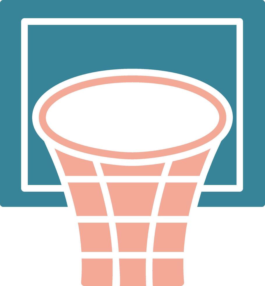 aro de baloncesto glifo icono de dos colores vector