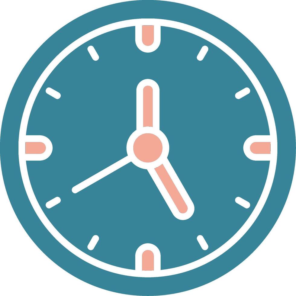 Clock Glyph Two Color Icon vector