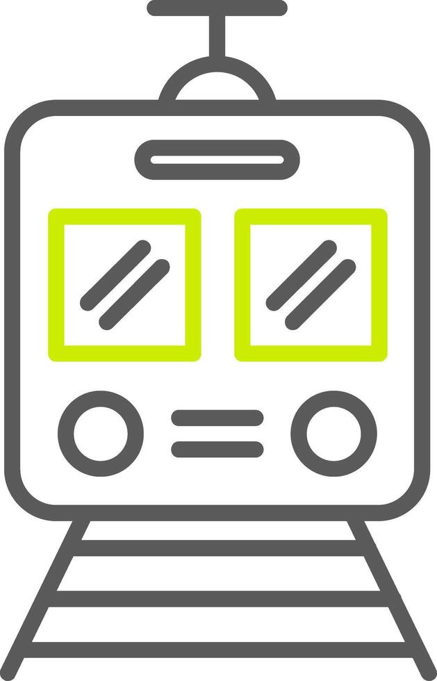 Train Line Two Color Icon vector