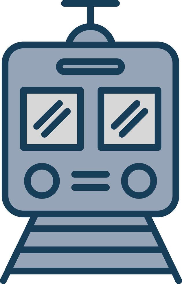 tren línea lleno gris icono vector