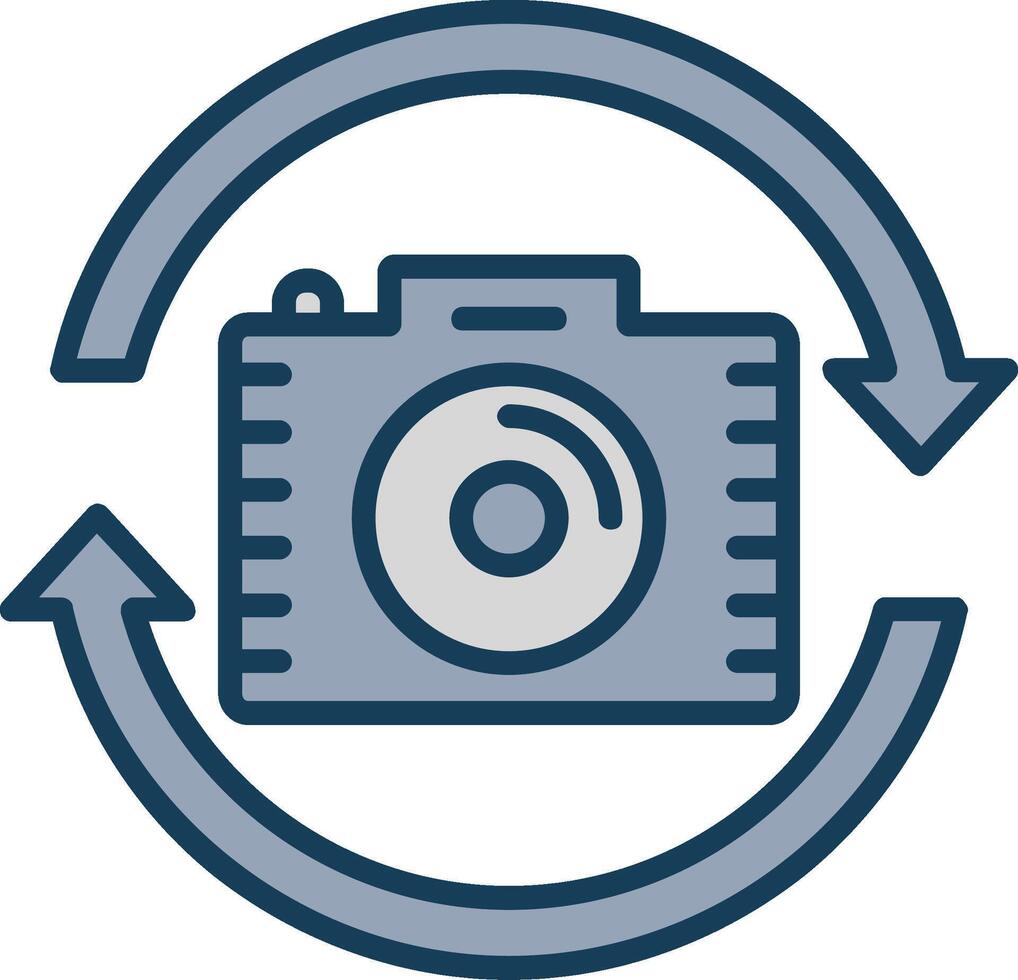 Switch Camera Line Filled Grey Icon vector