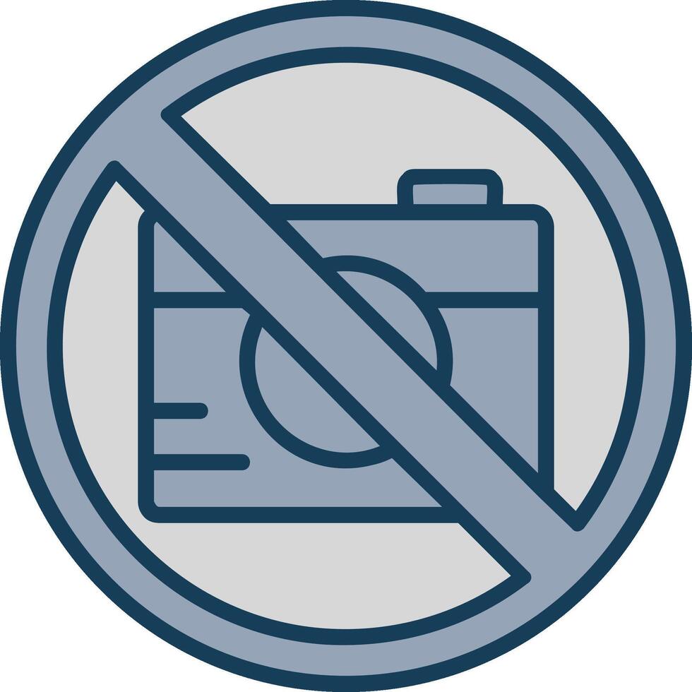 No Photo Line Filled Grey Icon vector