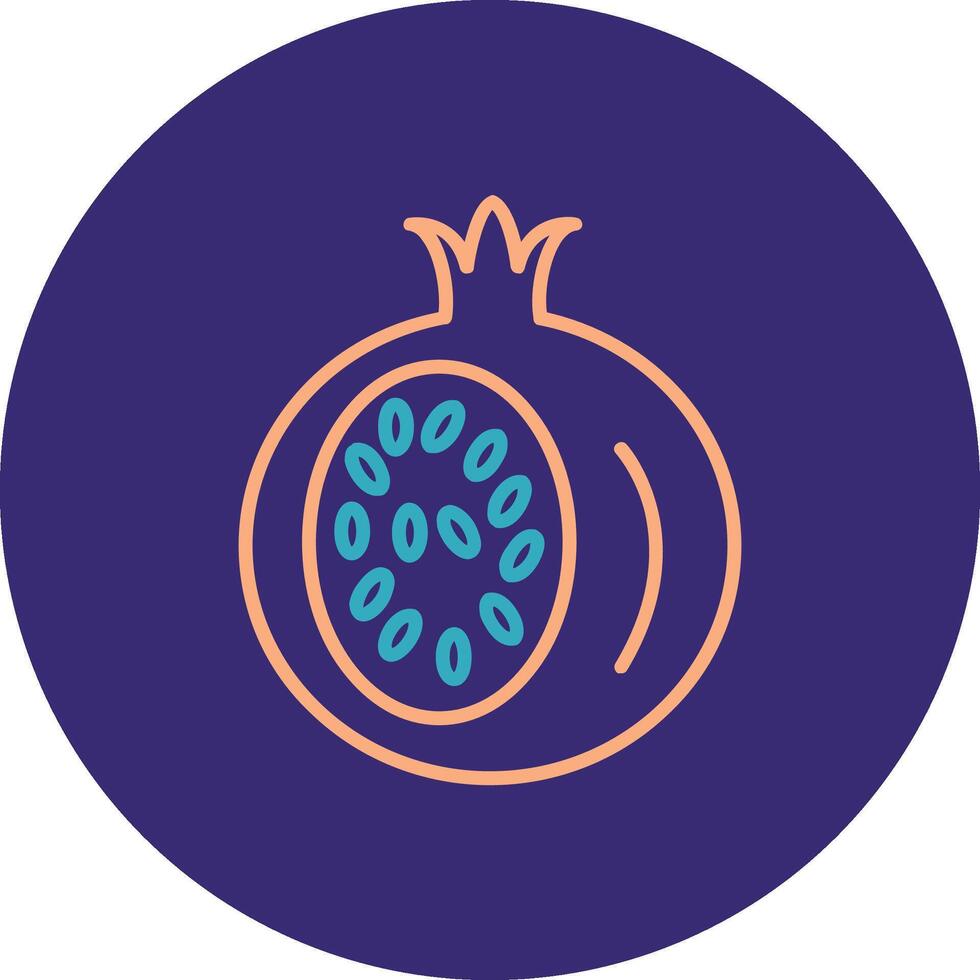 Pomegranate Line Two Color Circle Icon vector