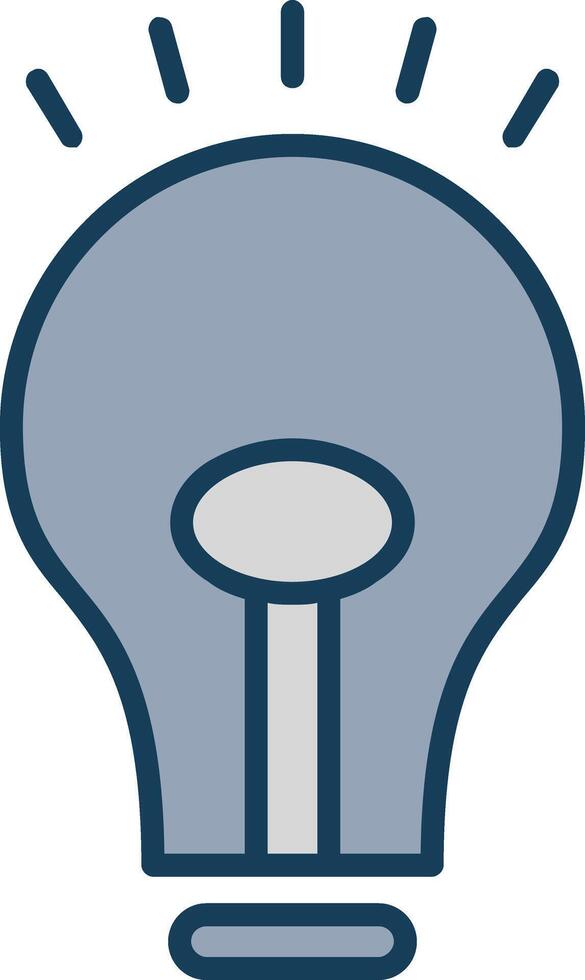 Bulb Line Filled Grey Icon vector