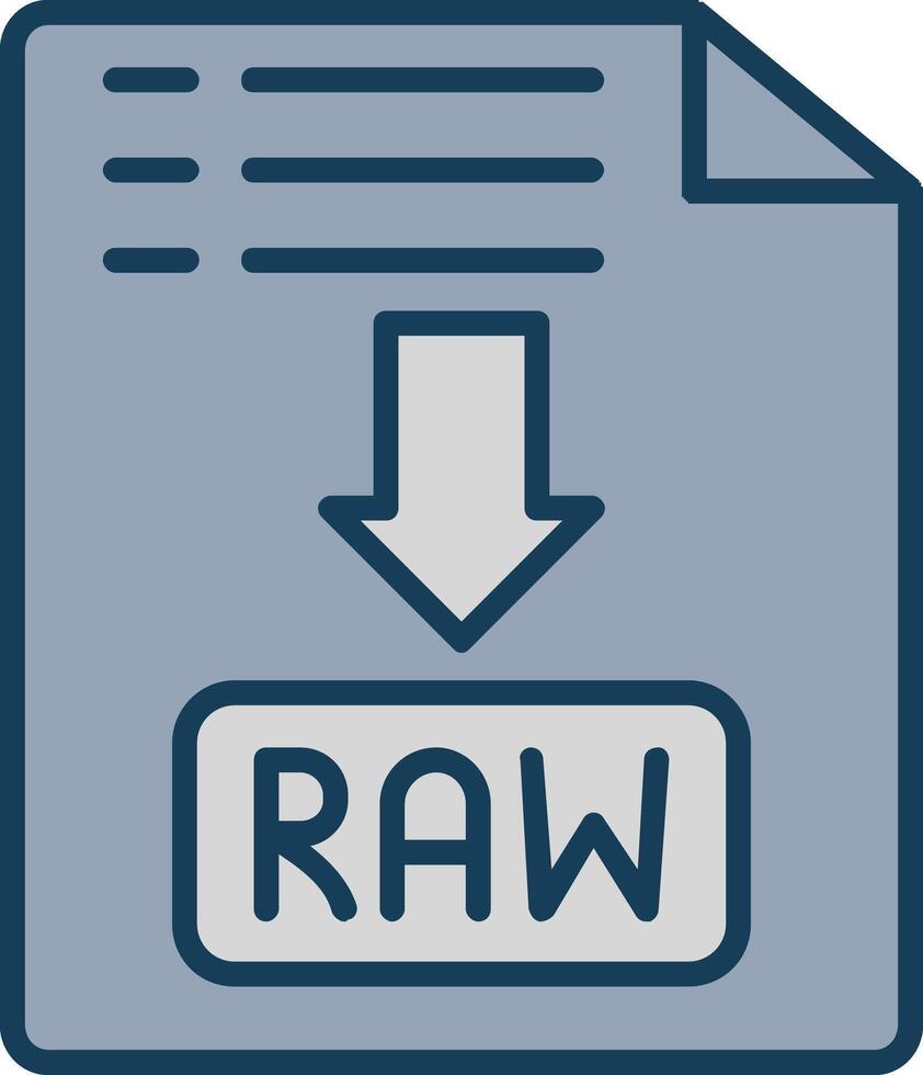 Raw Line Filled Grey Icon vector