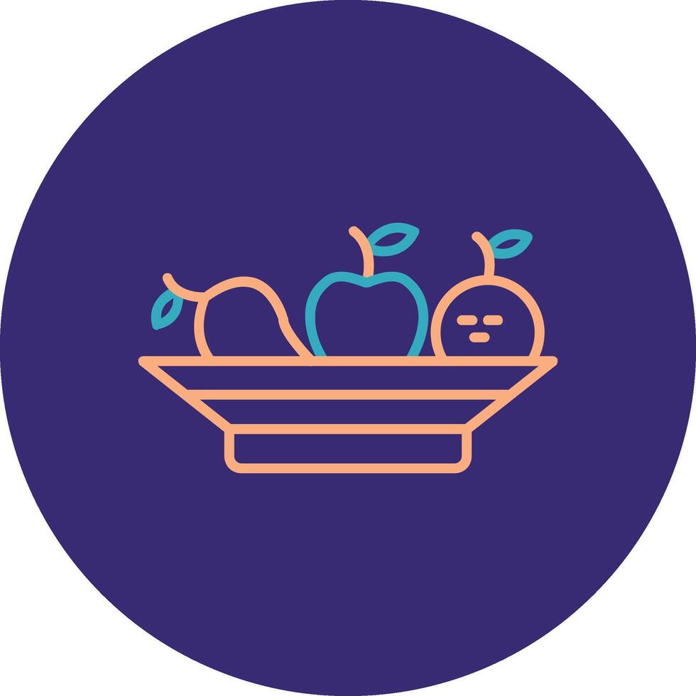 Fruit Line Two Color Circle Icon vector