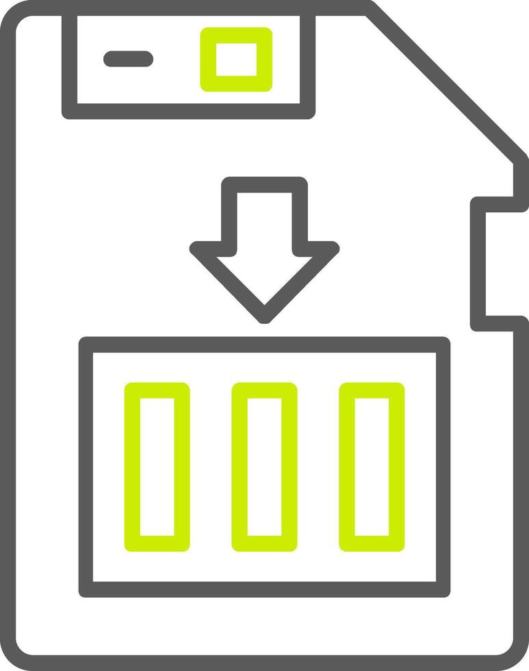 Sim Card Line Two Color Icon vector