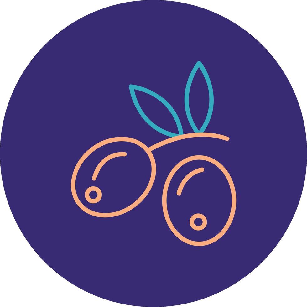 Olives Line Two Color Circle Icon vector