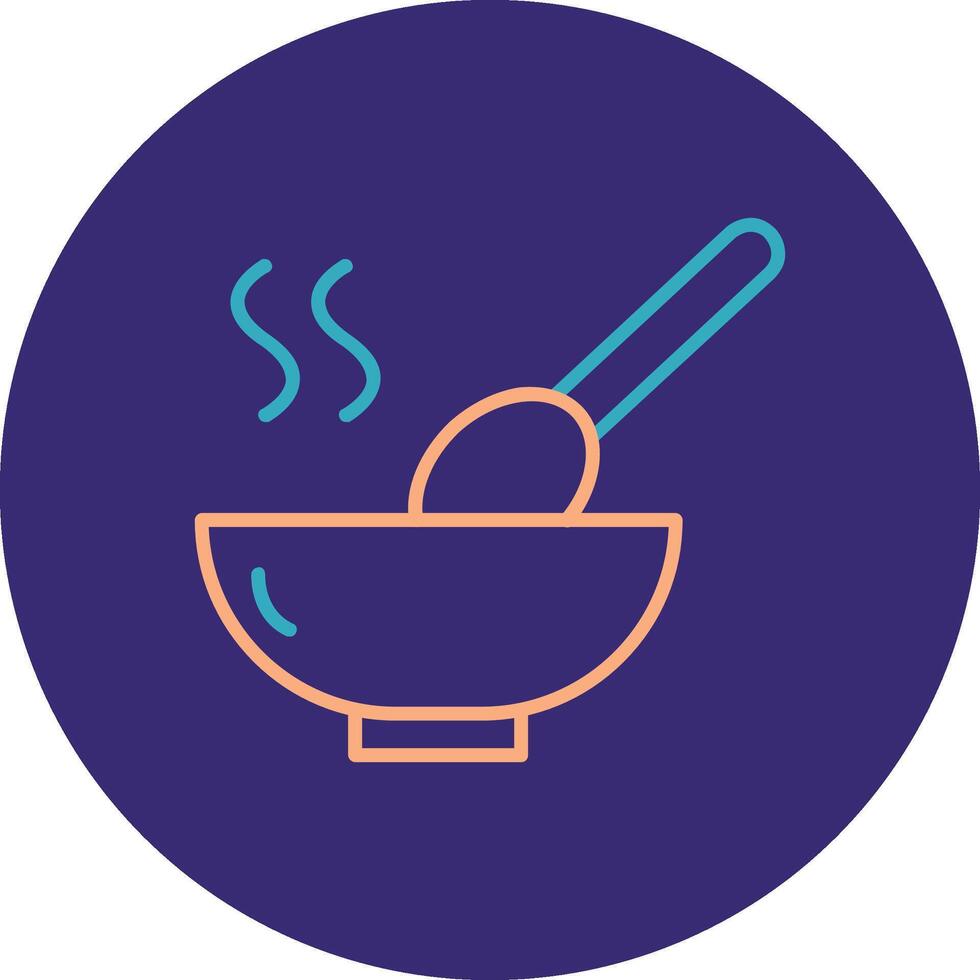 Soup Line Two Color Circle Icon vector