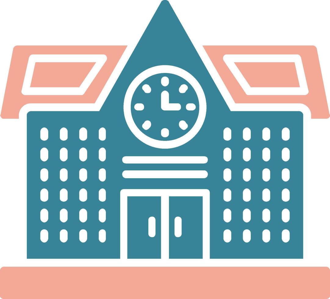 University Glyph Two Color Icon vector