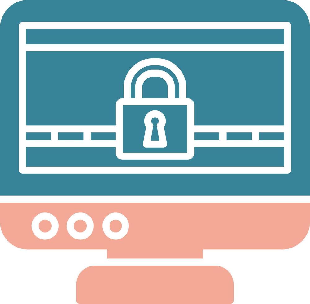 Ransomware Glyph Two Color Icon vector