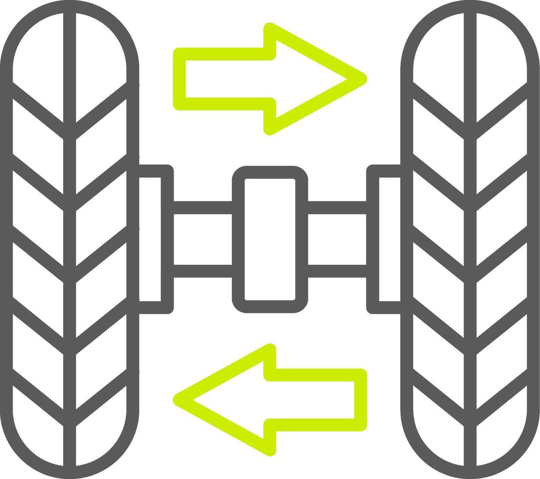 Wheel Alignment Line Two Color Icon vector