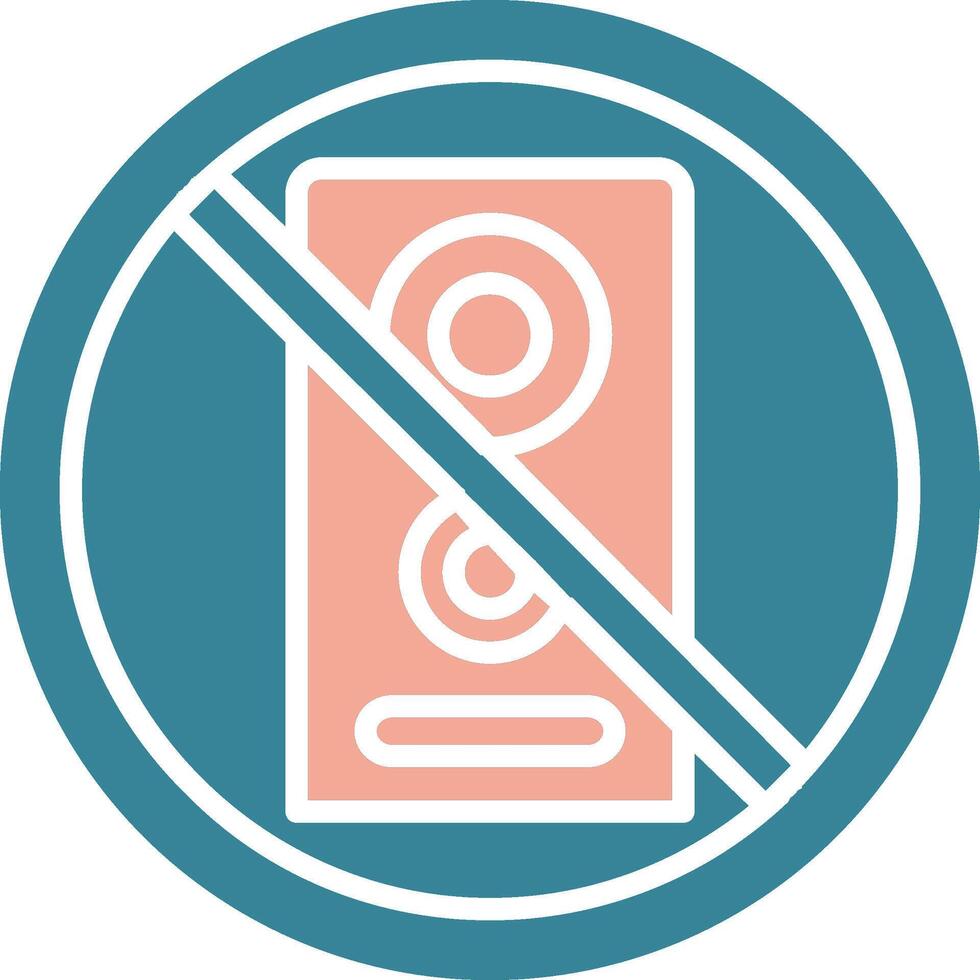 No speaker Glyph Two Color Icon vector
