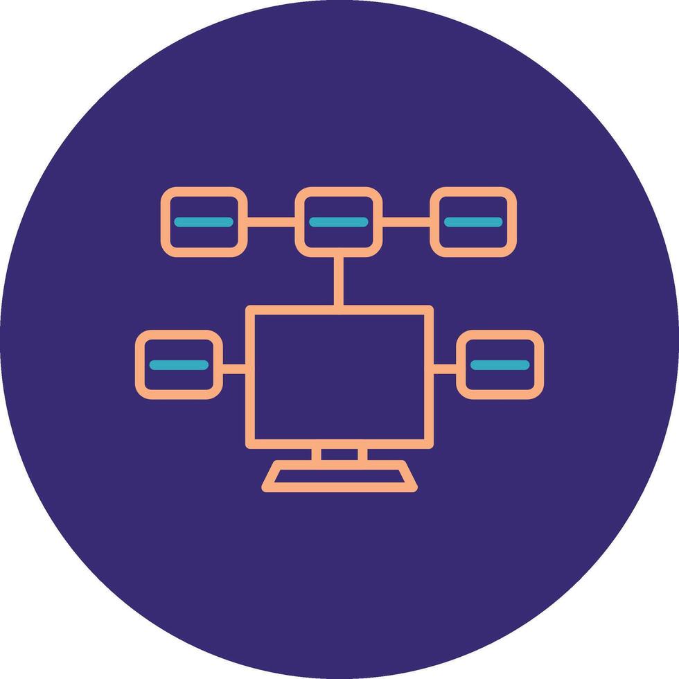 Tasks Line Two Color Circle Icon vector