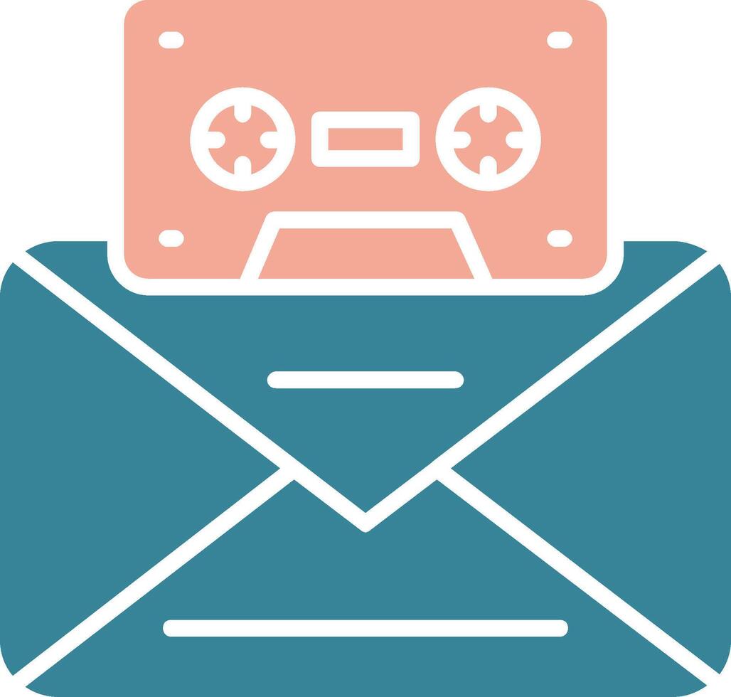 Voice Mail Glyph Two Color Icon vector