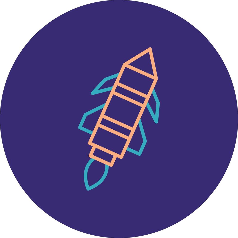 Missile Line Two Color Circle Icon vector