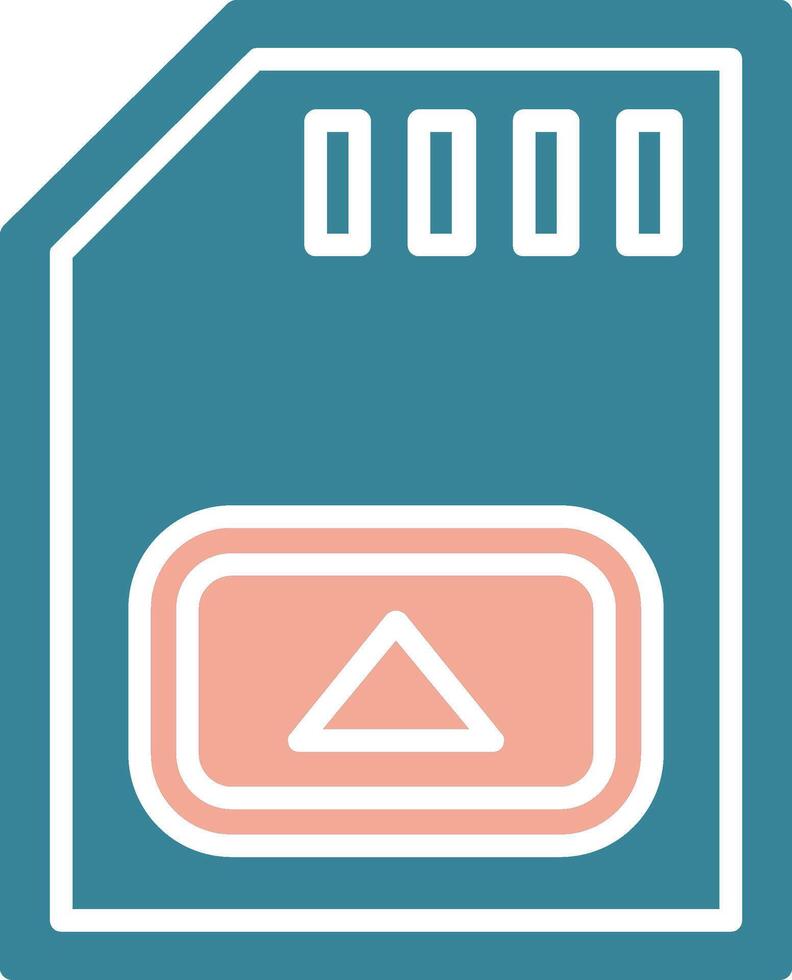 Memory Card Glyph Two Color Icon vector