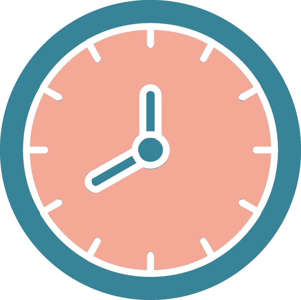 Clock Glyph Two Color Icon vector