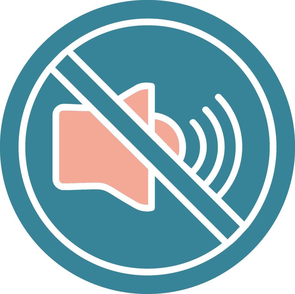 No Sound Glyph Two Color Icon vector