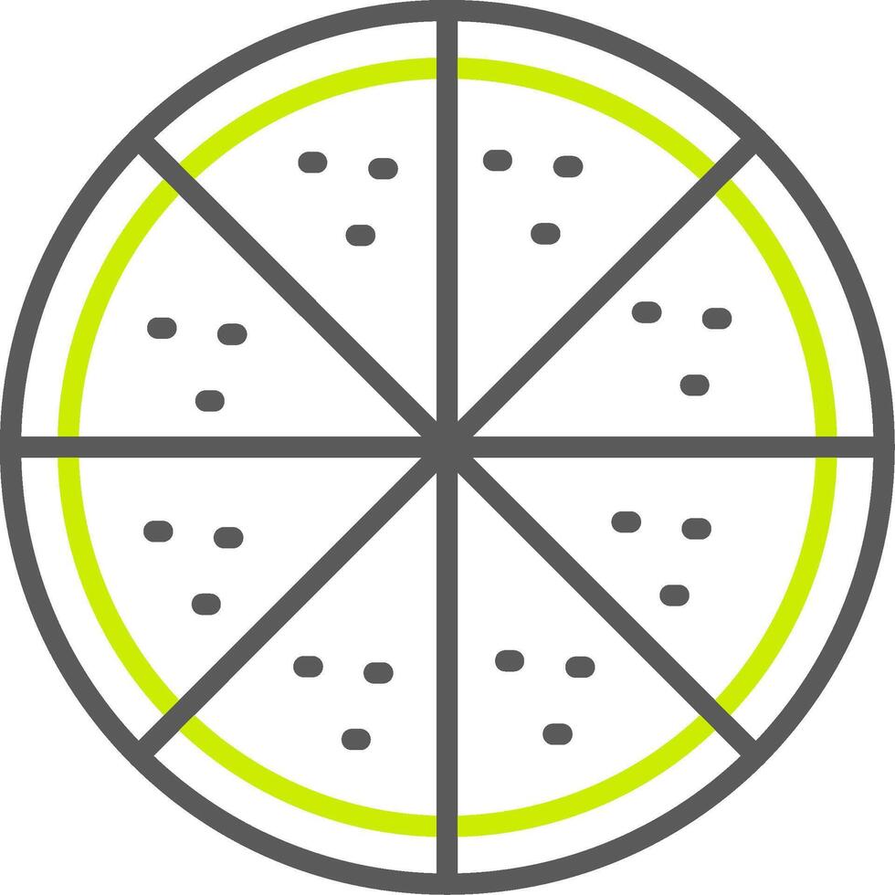 icono de dos colores de la línea de pizza vector