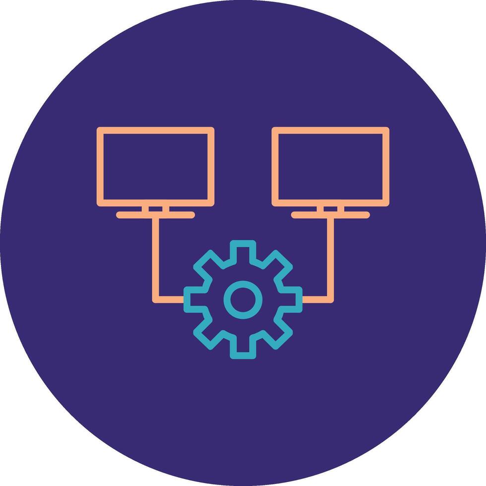 Multitask Line Two Color Circle Icon vector