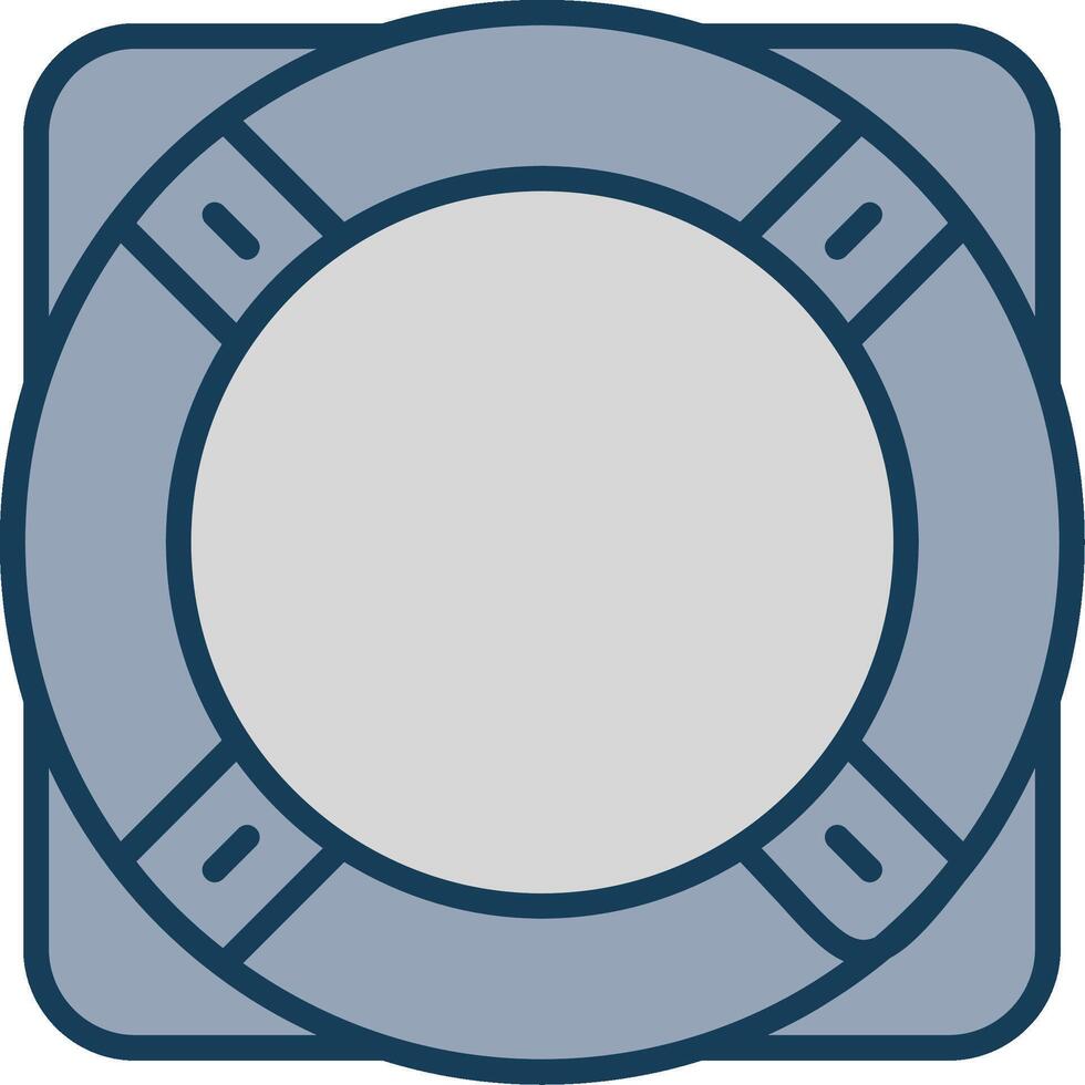 Life Ring Line Filled Grey Icon vector