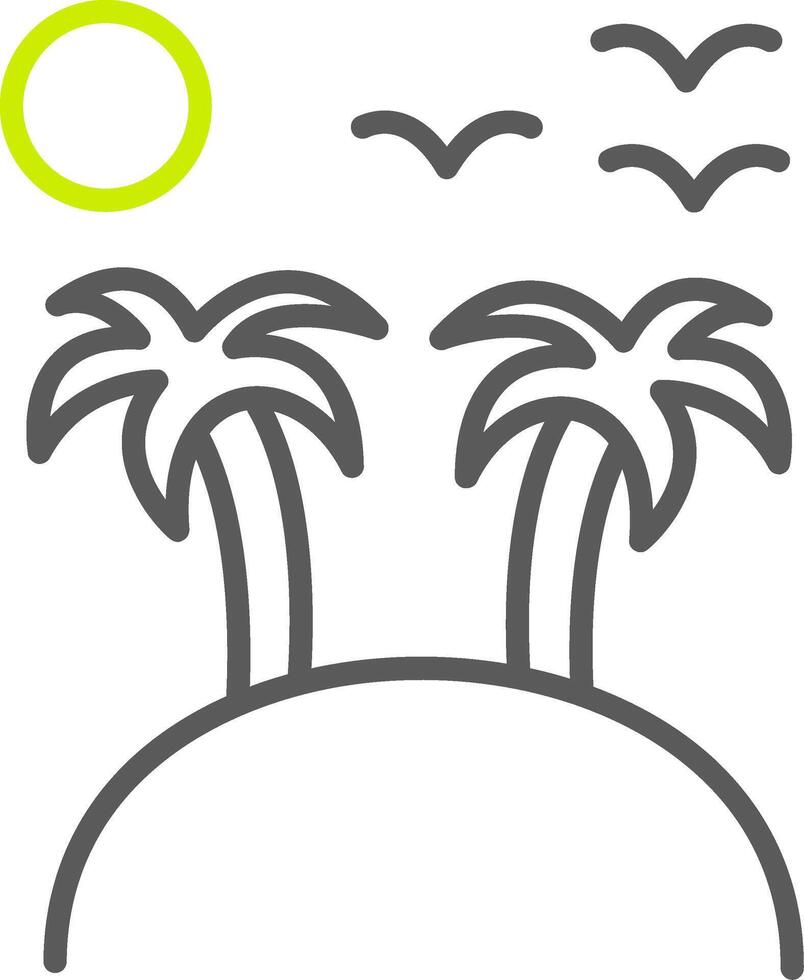 Island Line Two Color Icon vector