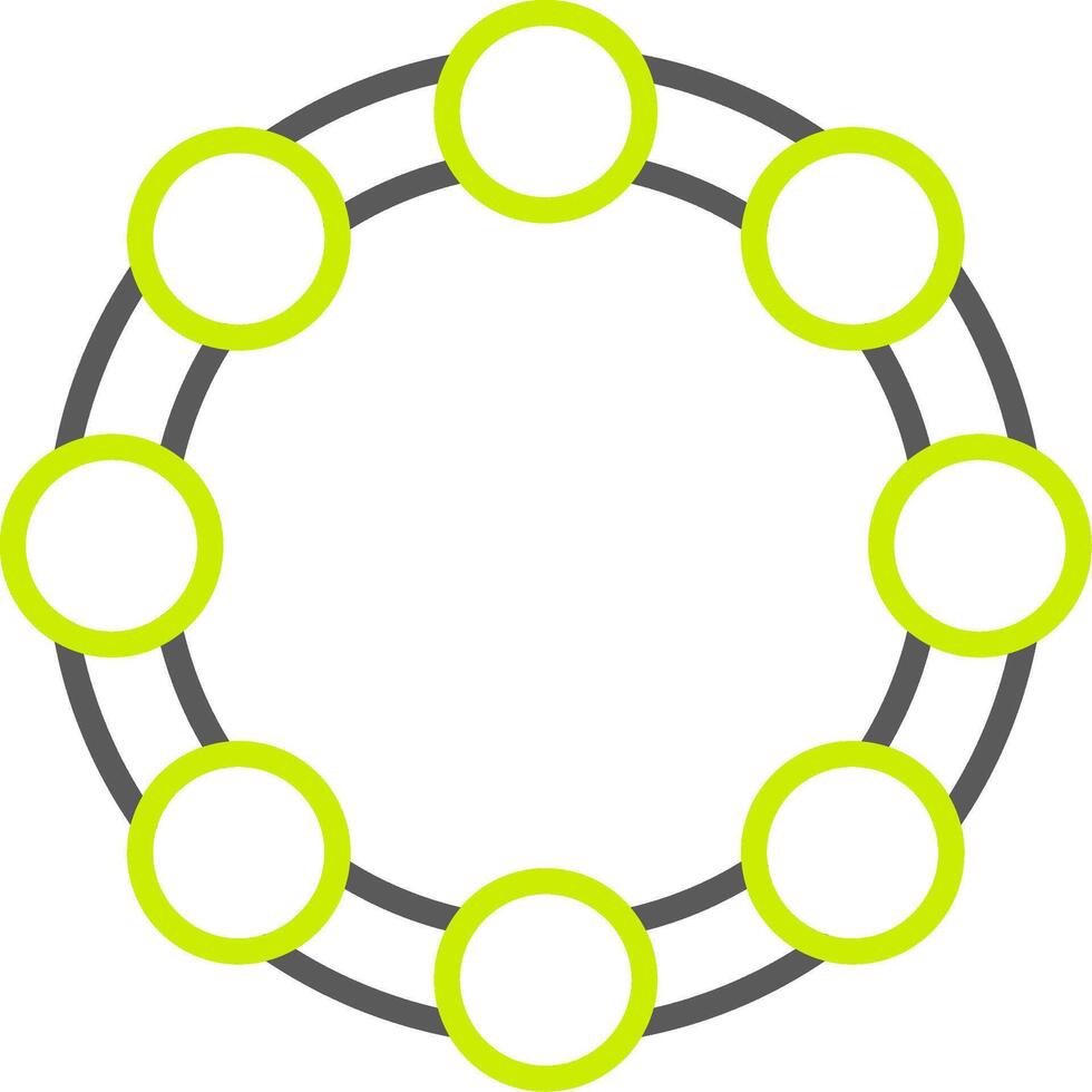 Tambourine Line Two Color Icon vector