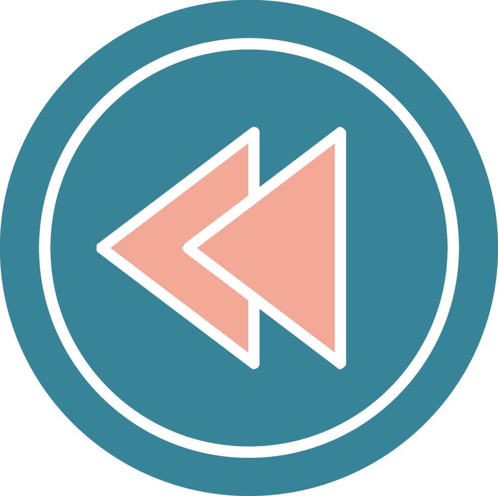 Backward Glyph Two Color Icon vector