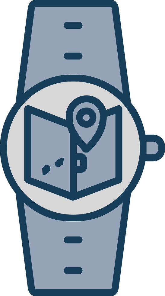 Maps Line Filled Grey Icon vector