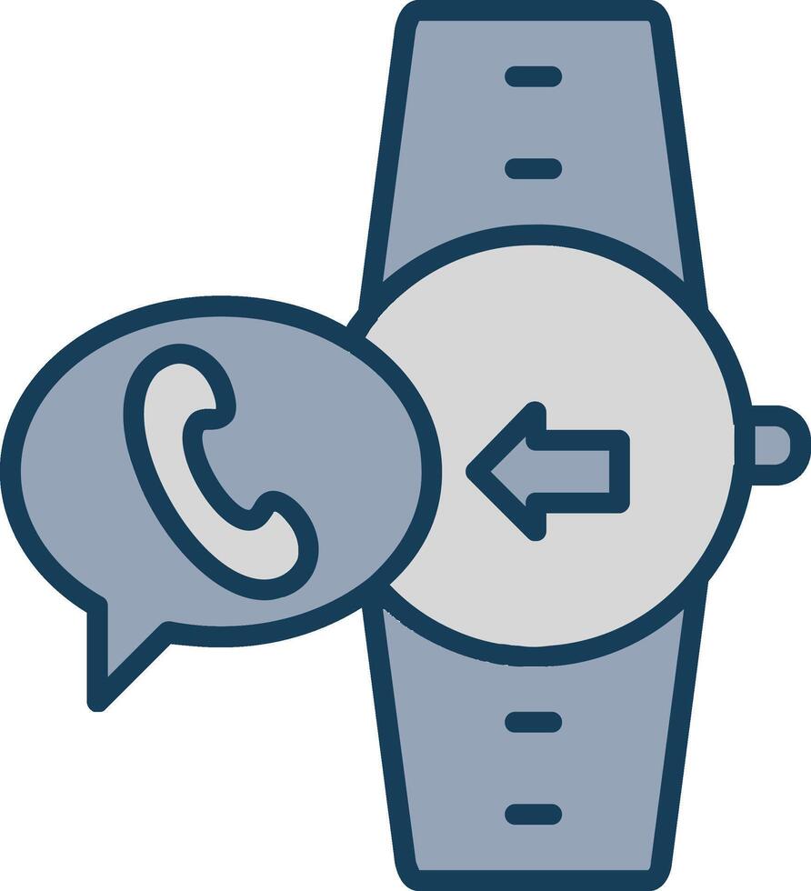 Incoming Call Line Filled Grey Icon vector