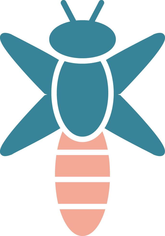 Dragonfly Glyph Two Color Icon vector