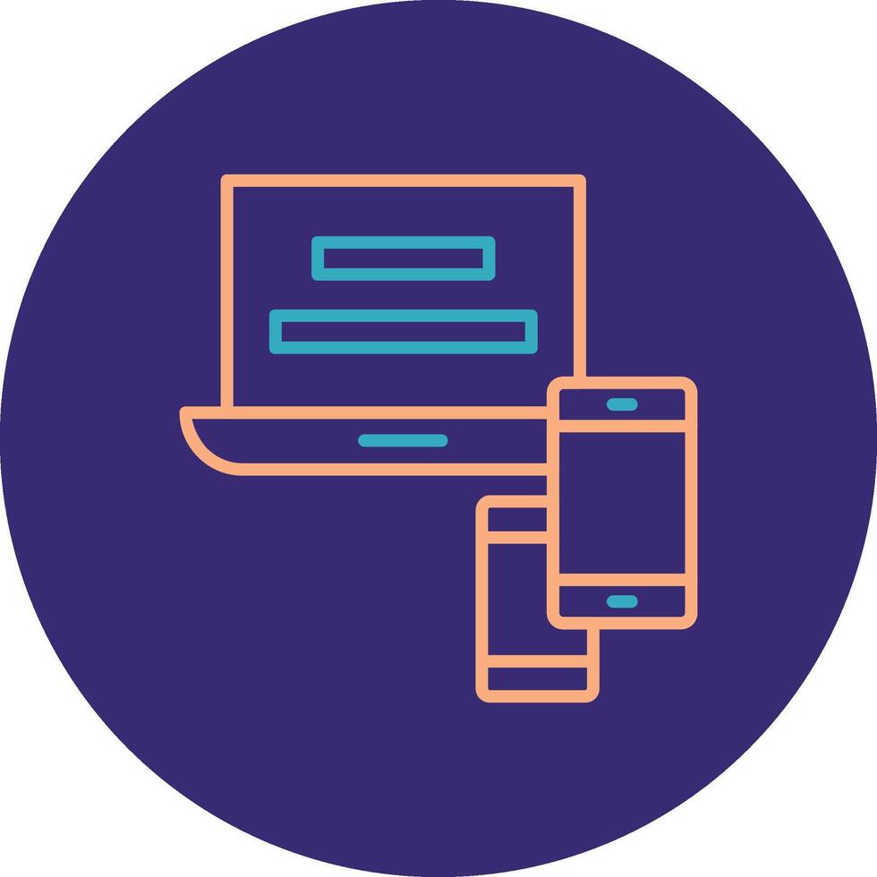 Responsive Website Line Two Color Circle Icon vector