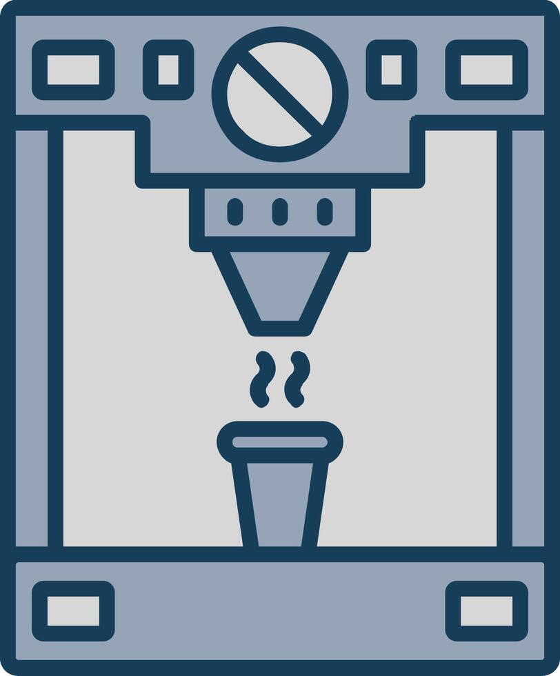 Coffee Machine Line Filled Grey Icon vector