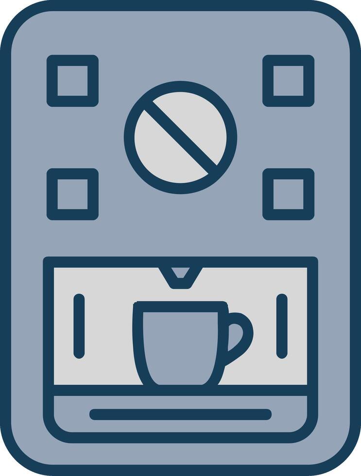 Coffee Machine Line Filled Grey Icon vector