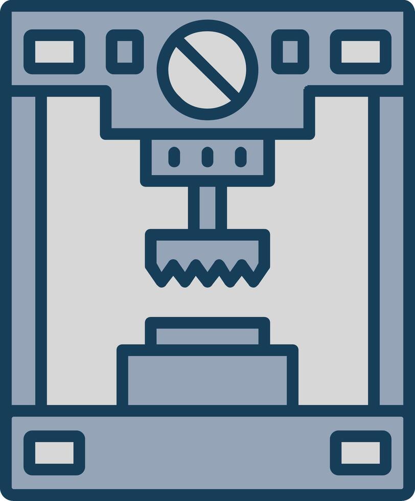 Press Machine Line Filled Grey Icon vector