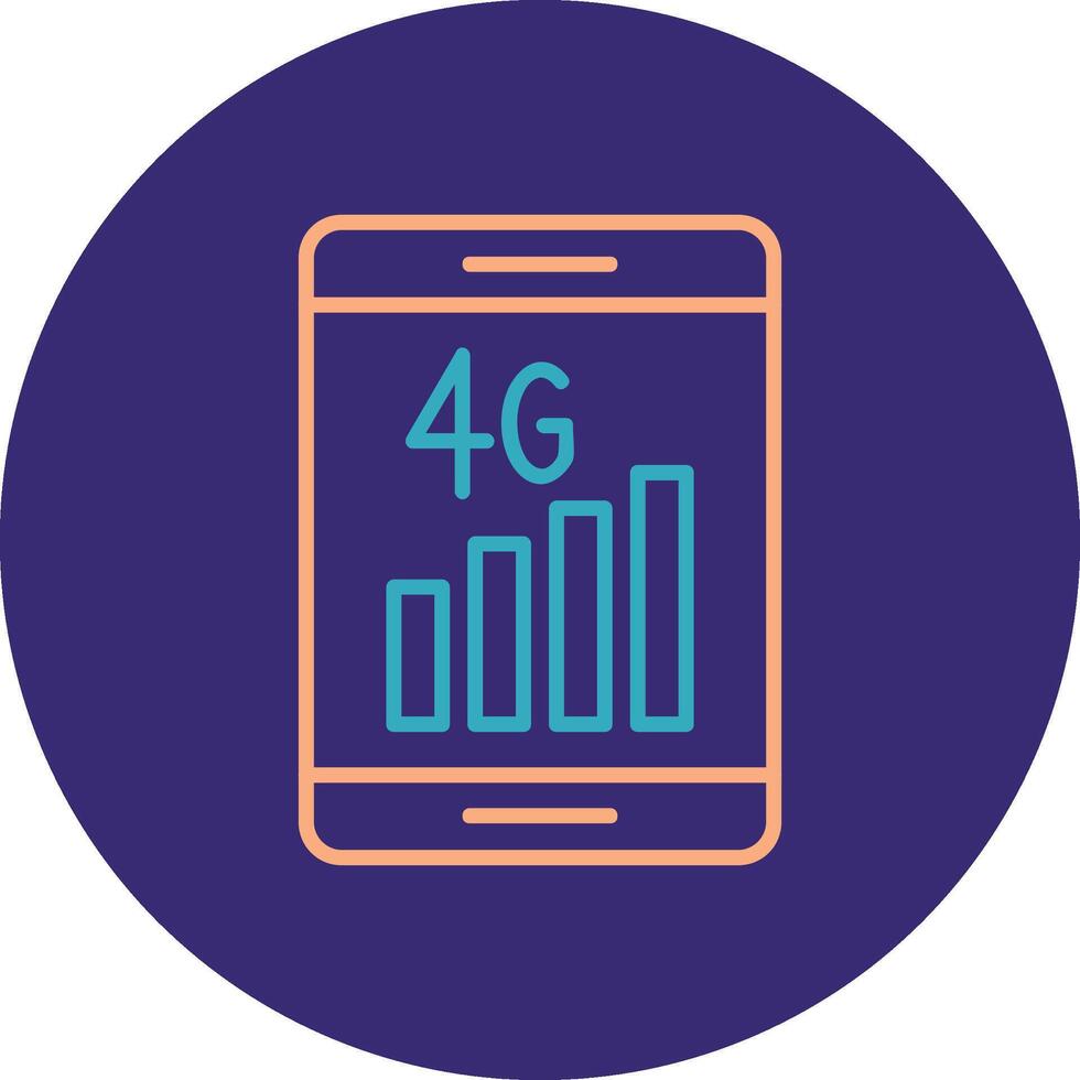 4g Line Two Color Circle Icon vector