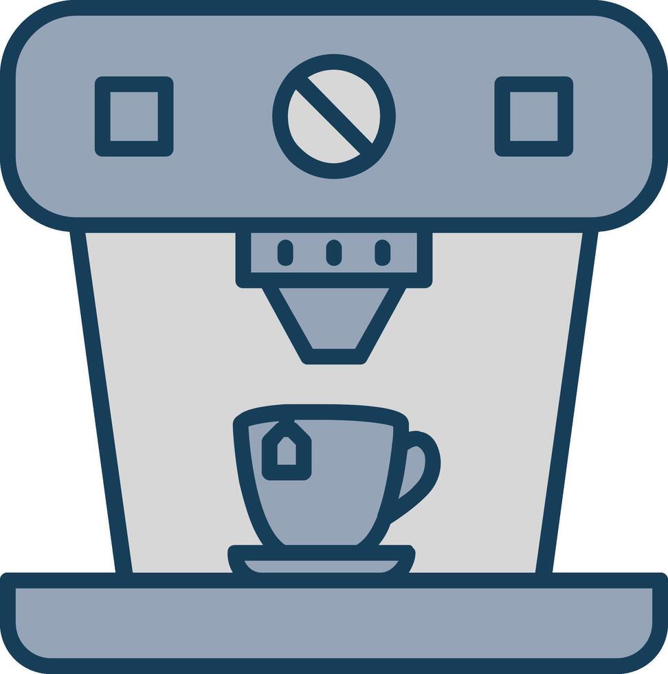 Coffee Machine Line Filled Grey Icon vector