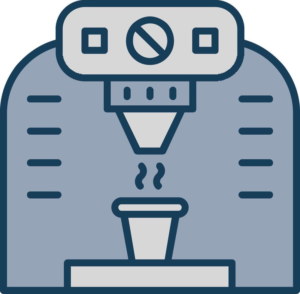 Coffee Machine Line Filled Grey Icon vector