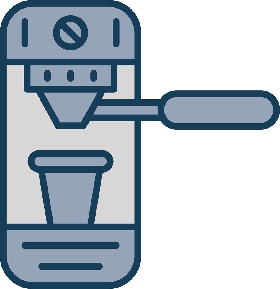 Coffee Machine Line Filled Grey Icon vector