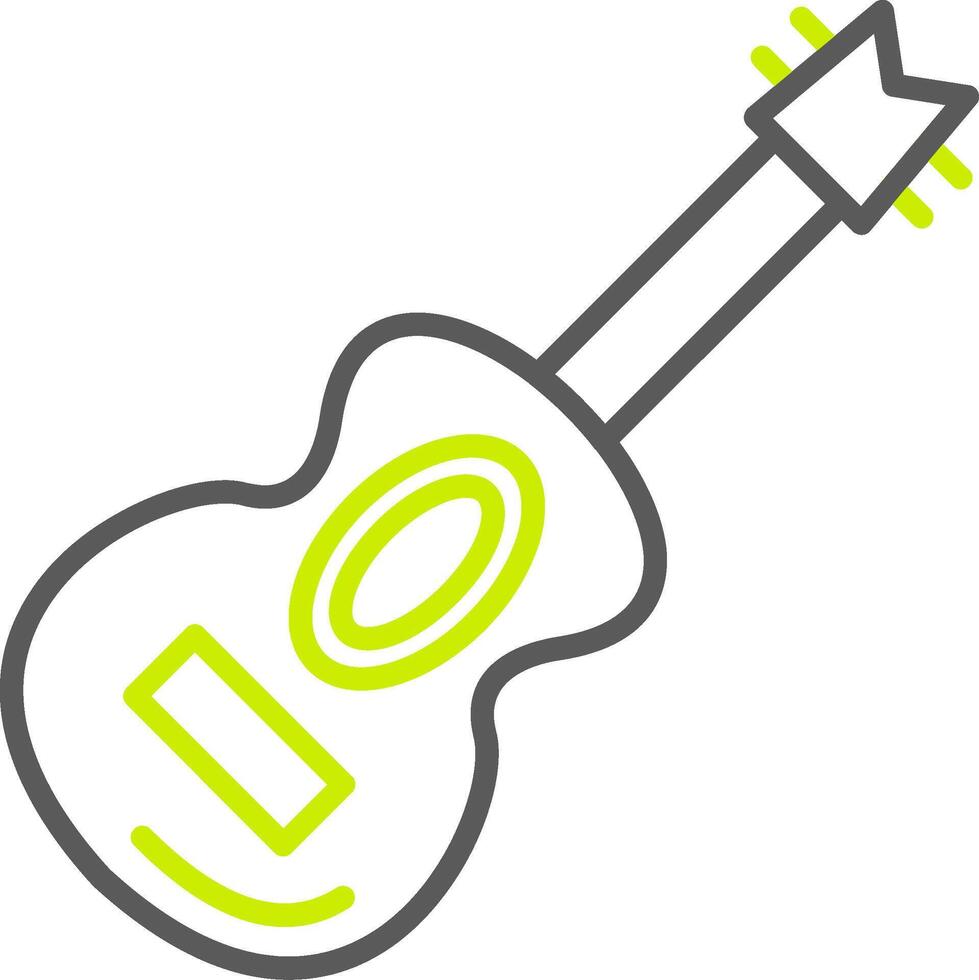 guitarra línea dos color icono vector