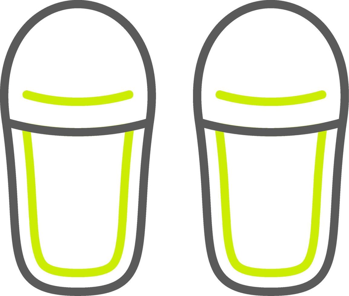 Slippers Line Two Color Icon vector